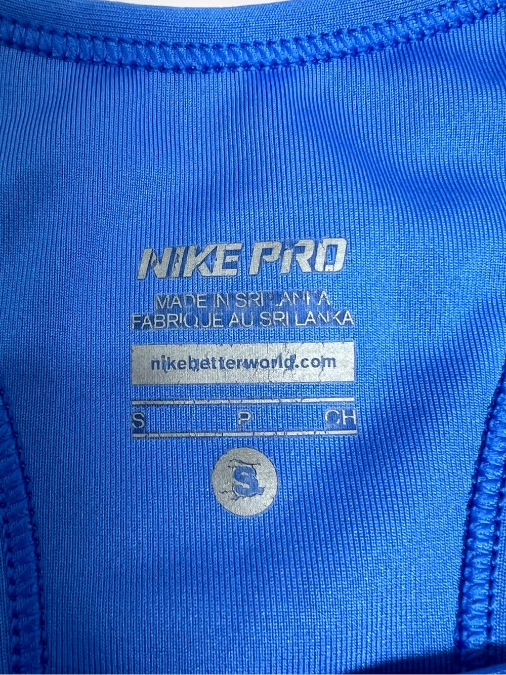 Nike Blue Racerback Sports Bra with Pink Swoosh - Picture 5 of 5